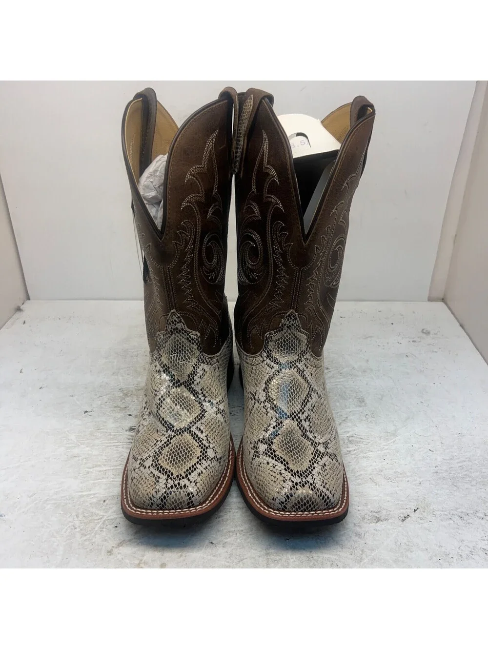 Smoky Mountain Men's Diamondback Cowboy Western Boot 4114 Brown/White Size 8.5EE